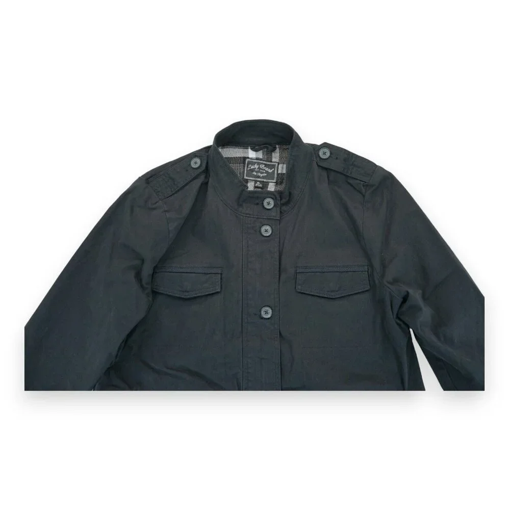 Lucky Brand Black Military Style Long Anorak Jacket Coat Women's Sz XL MSRP $149